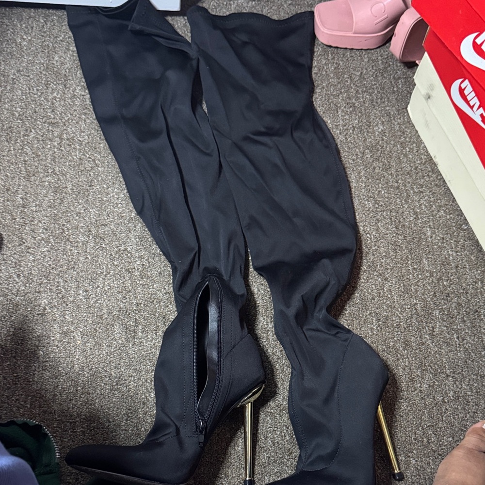 Fashion Nova Black Over the Knee Boots